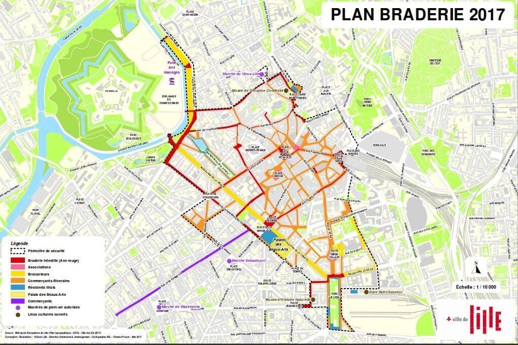 карта braderie Лилль