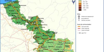 Топографическая карта Лилль