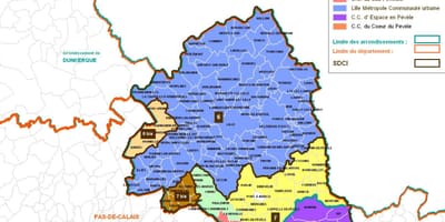 Карта округа Лилль